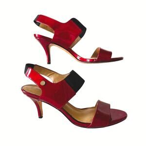 Antonio Melani "Tatiana" Red Patent Leather Slingback Heels Size 8 *EUC